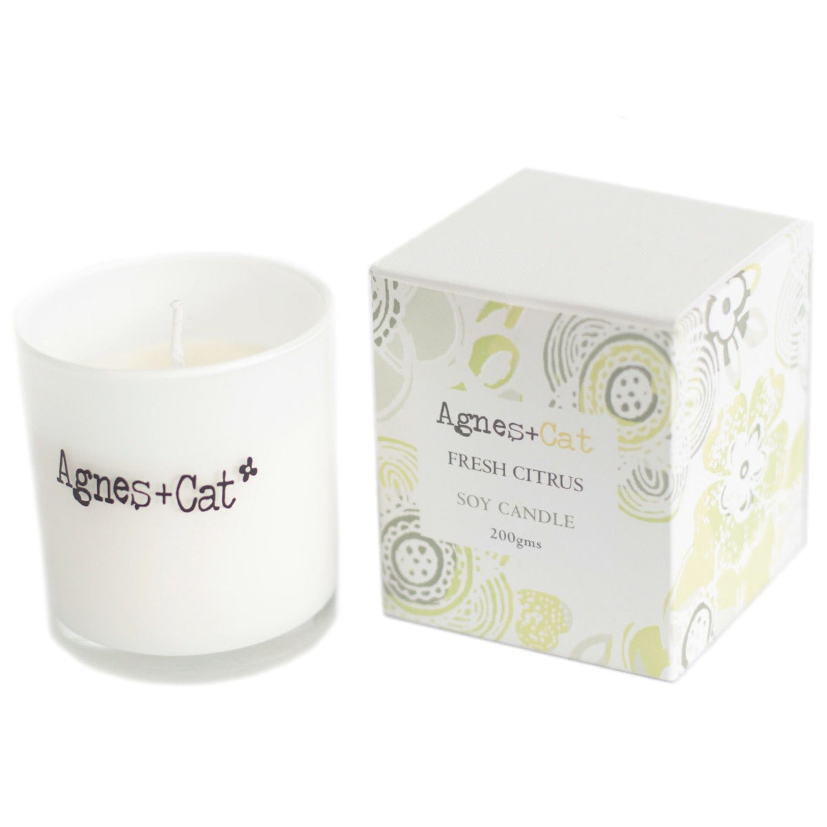 Agnes  + Cat Votive Candle - Fresh Citrus