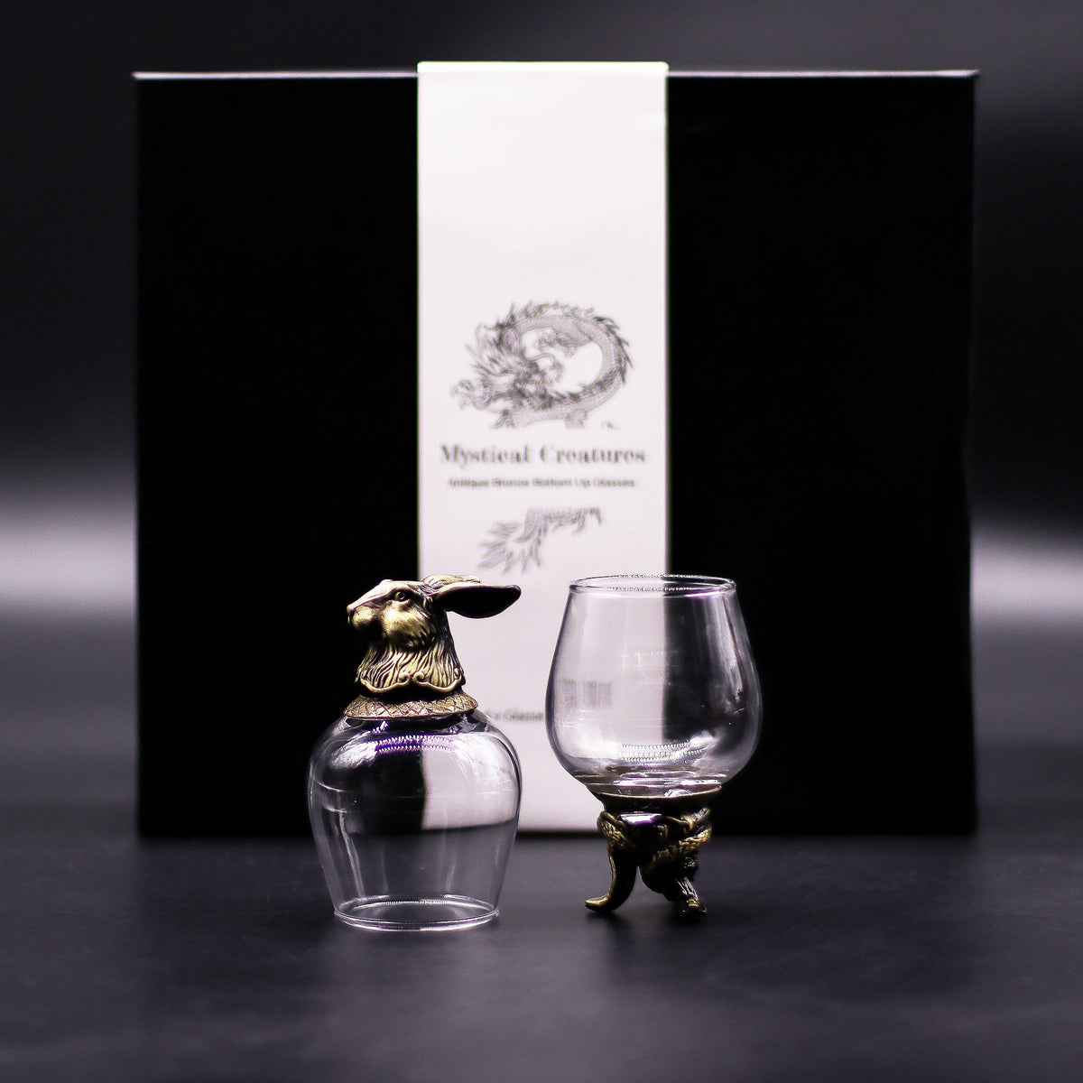 Gift Set of 6 Glasses (100ml) - Mystical Creatures - Antique Bronze