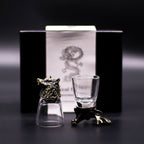 Gift Set of 6 Shot Glasses (50ml) - Wild Forest Creatures - Antique Bronze