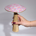 Large Enamelled Mushroom - 20cm - Pastel Hearts